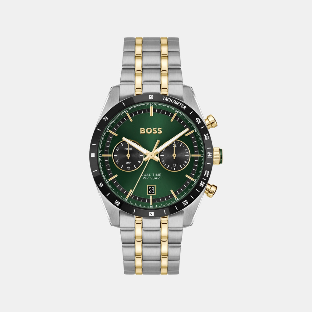 Tourmaster Men Quartz Green Dial Chronograph Stainless Steel Watch 1514287