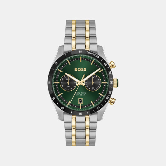Tourmaster Men Quartz Green Dial Chronograph Stainless Steel Watch 1514287