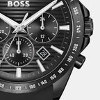 Strike Men Quartz Black Dial Chronograph Silicone Watch 1514289