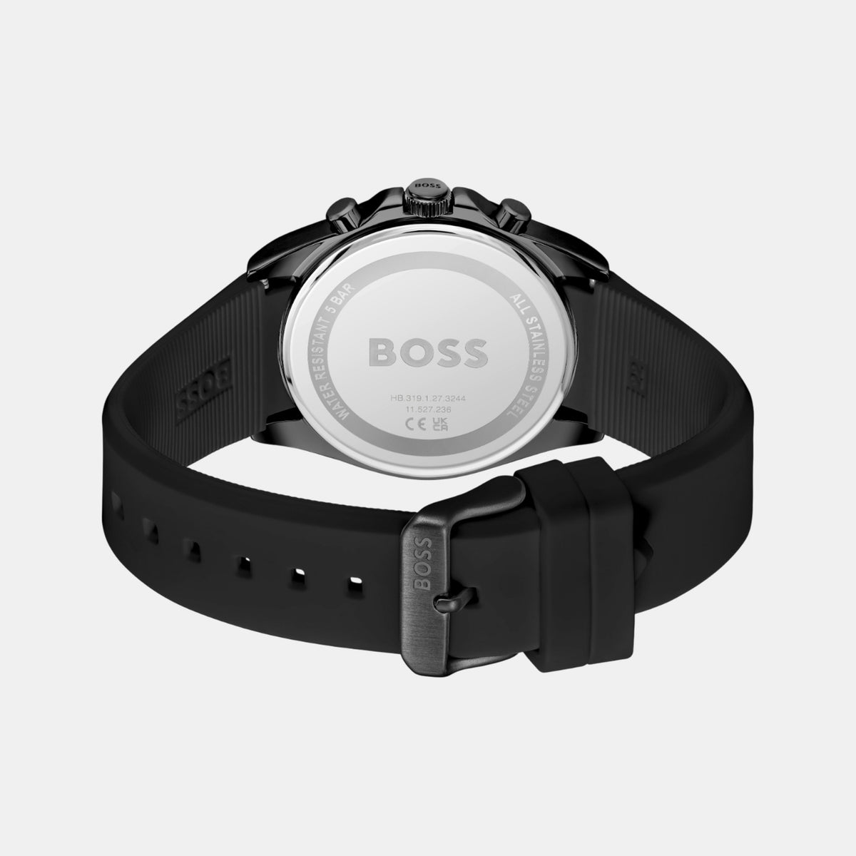 Boss Strike Men Quartz Black Dial Chronograph Silicone Watch 1514289