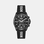 Strike Men Quartz Black Dial Chronograph Silicone Watch 1514289