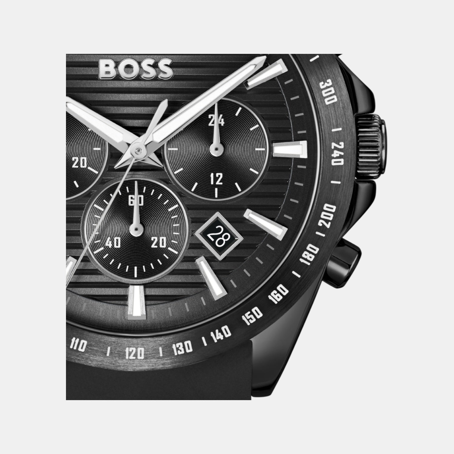 Strike Men Quartz Black Dial Chronograph Silicone Watch 1514289