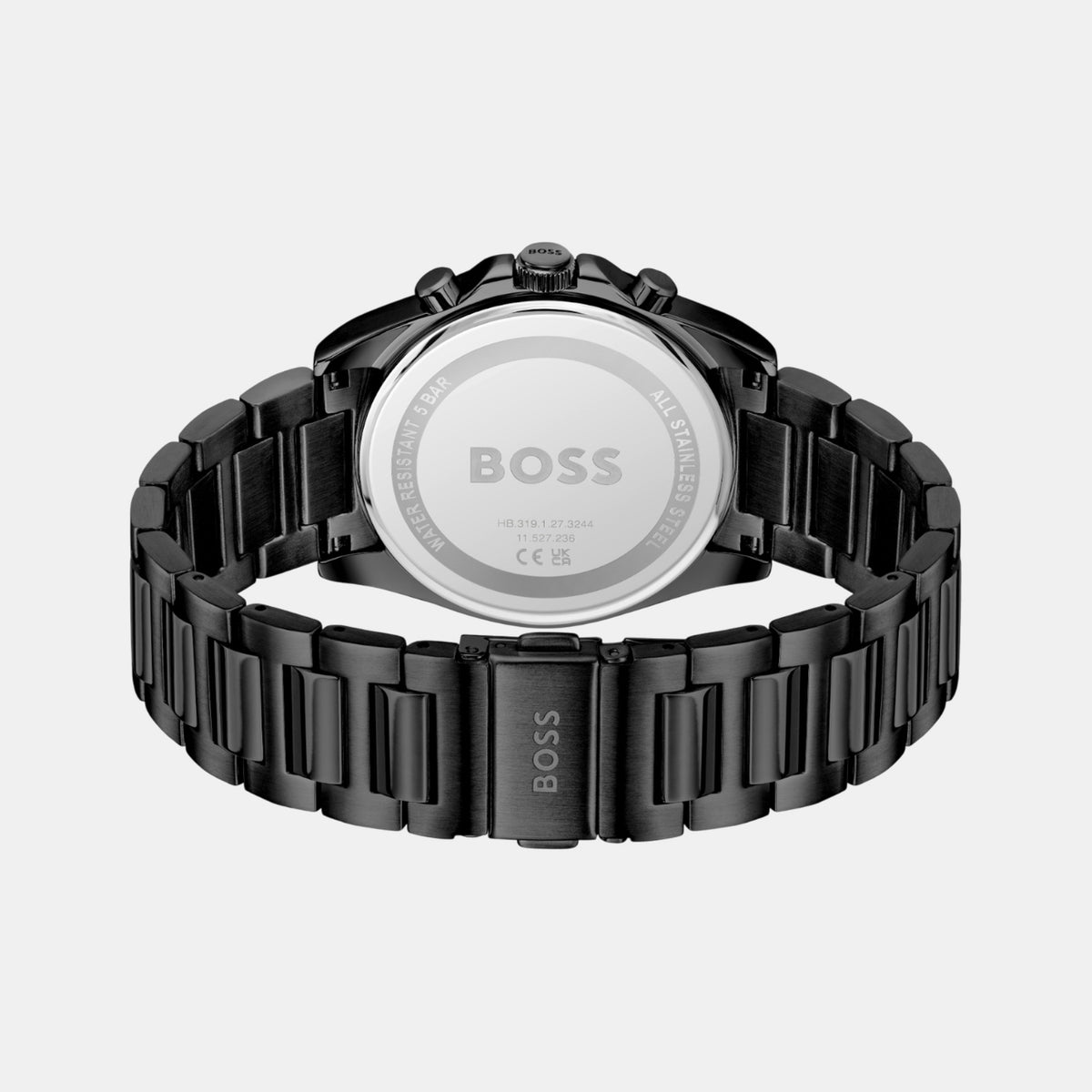 Boss Strike Men Quartz Black Dial Chronograph Stainless Steel Watch 1514291