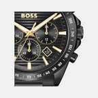 Strike Men Quartz Black Dial Chronograph Stainless Steel Watch 1514291