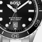 Troper Sport Men Quartz Black Dial Analog Stainless Steel Watch 1514295