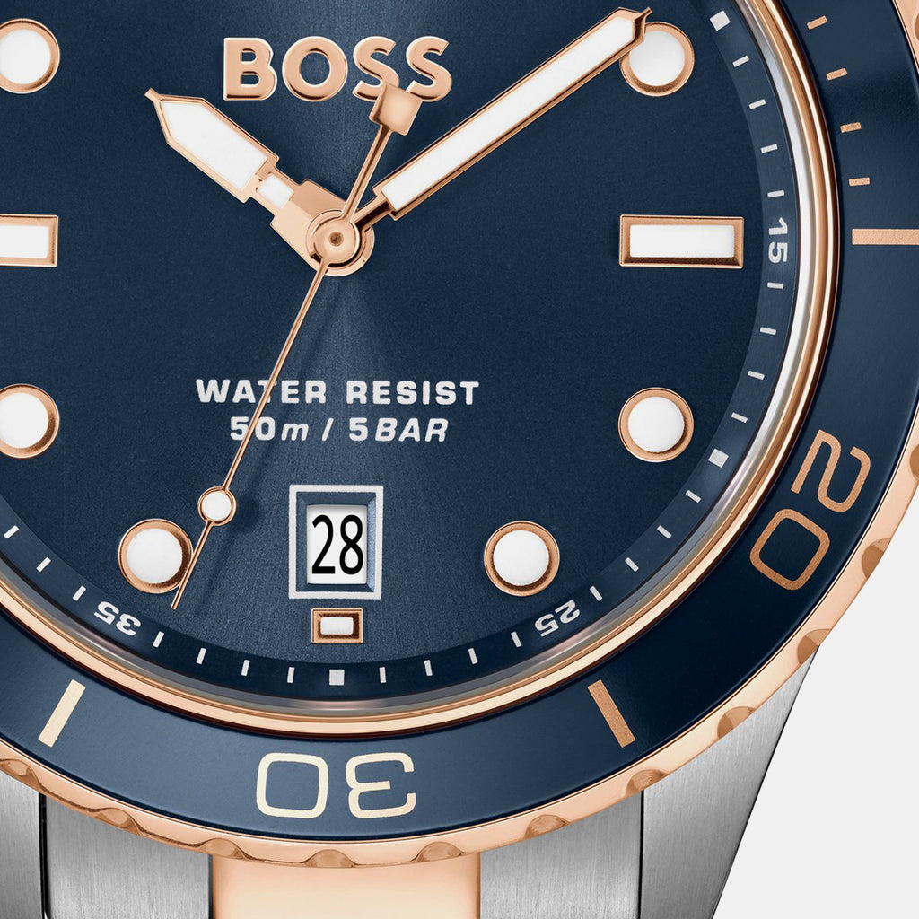 Troper Sport Men Quartz Blue Dial Analog Stainless Steel Watch 1514296