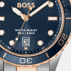 Troper Sport Men Quartz Blue Dial Analog Stainless Steel Watch 1514296