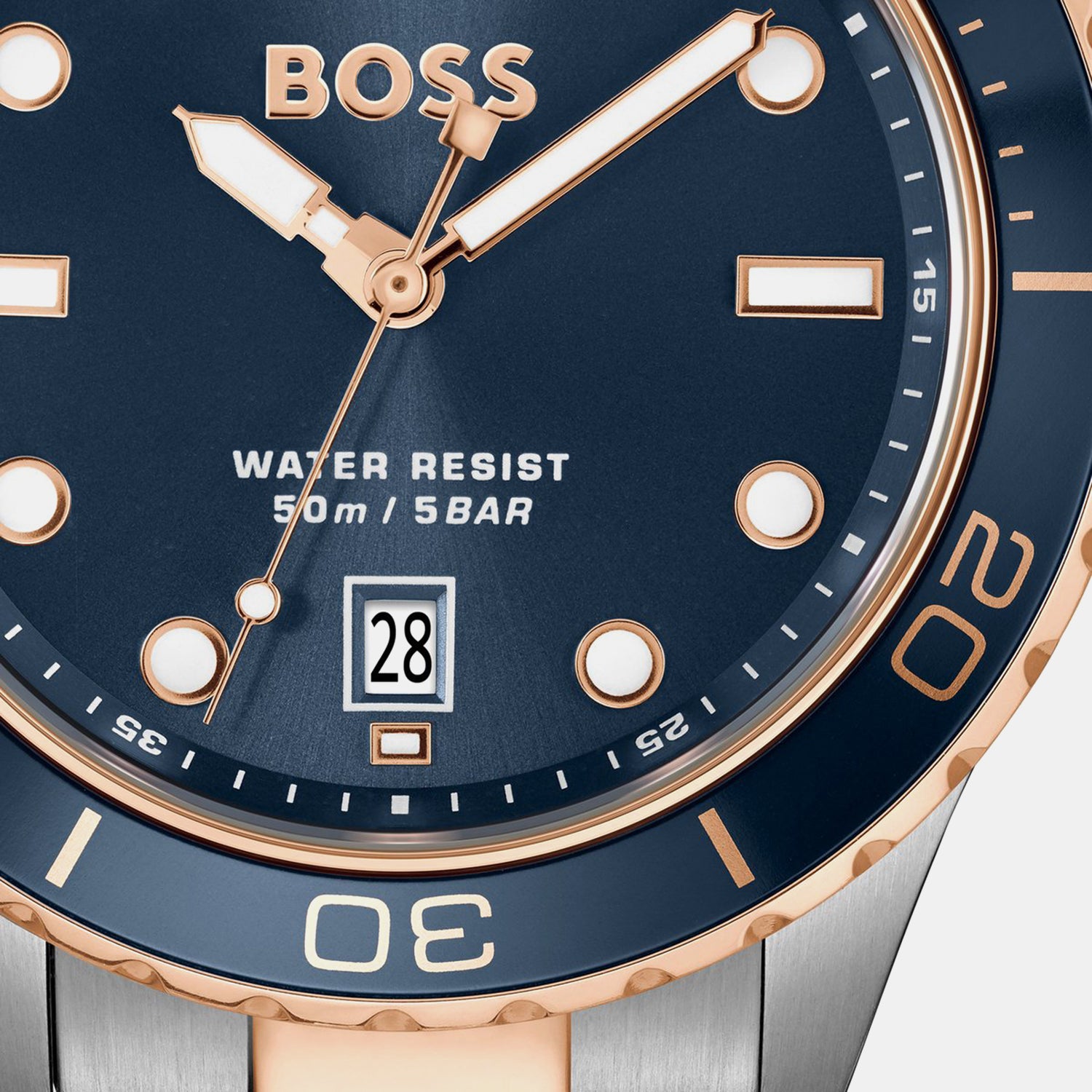 Troper Sport Men Quartz Blue Dial Analog Stainless Steel Watch 1514296