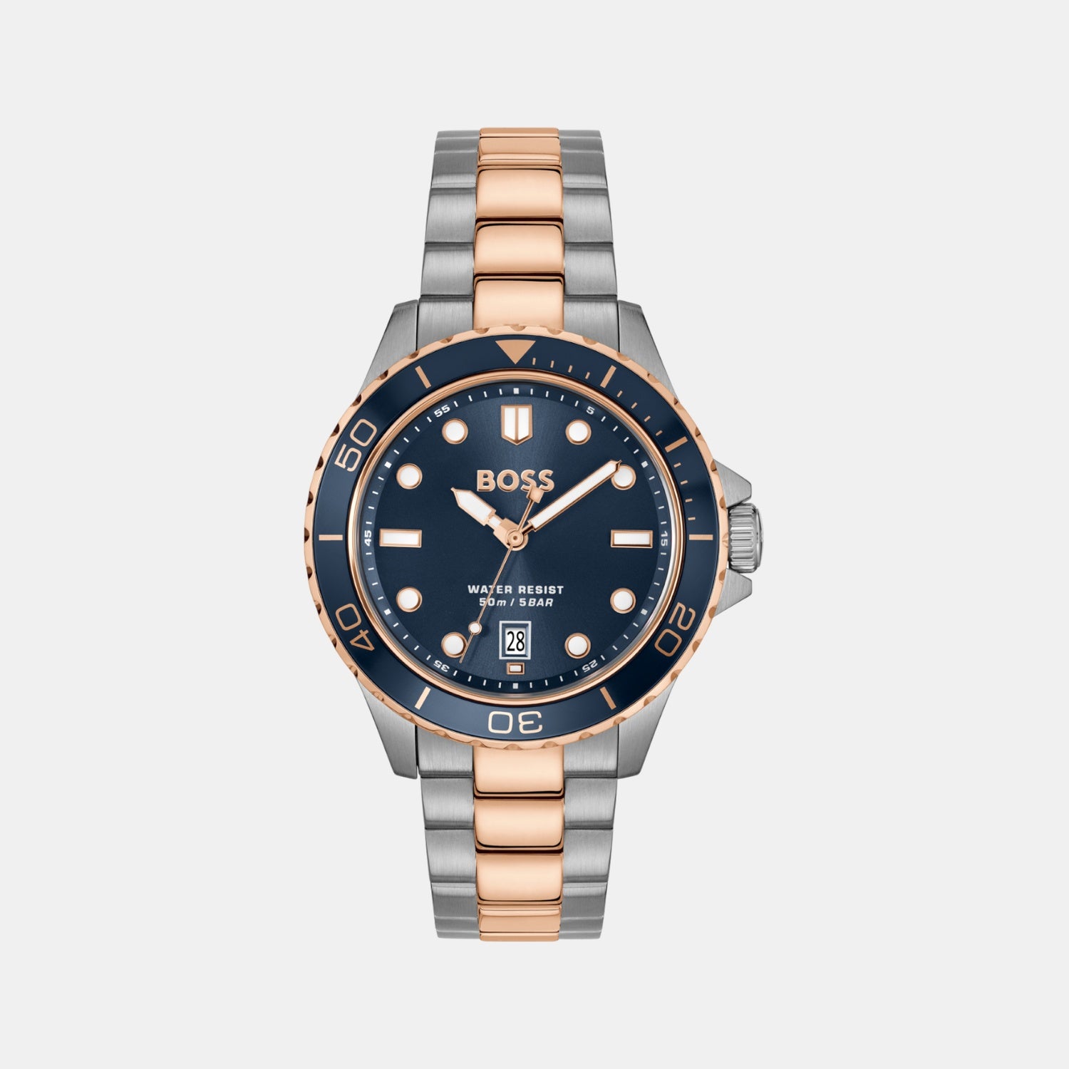 Troper Sport Men Quartz Blue Dial Analog Stainless Steel Watch 1514296