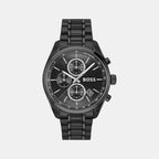 Grand Prix Men Quartz Black Dial Chronograph Stainless Steel Watch 1514298