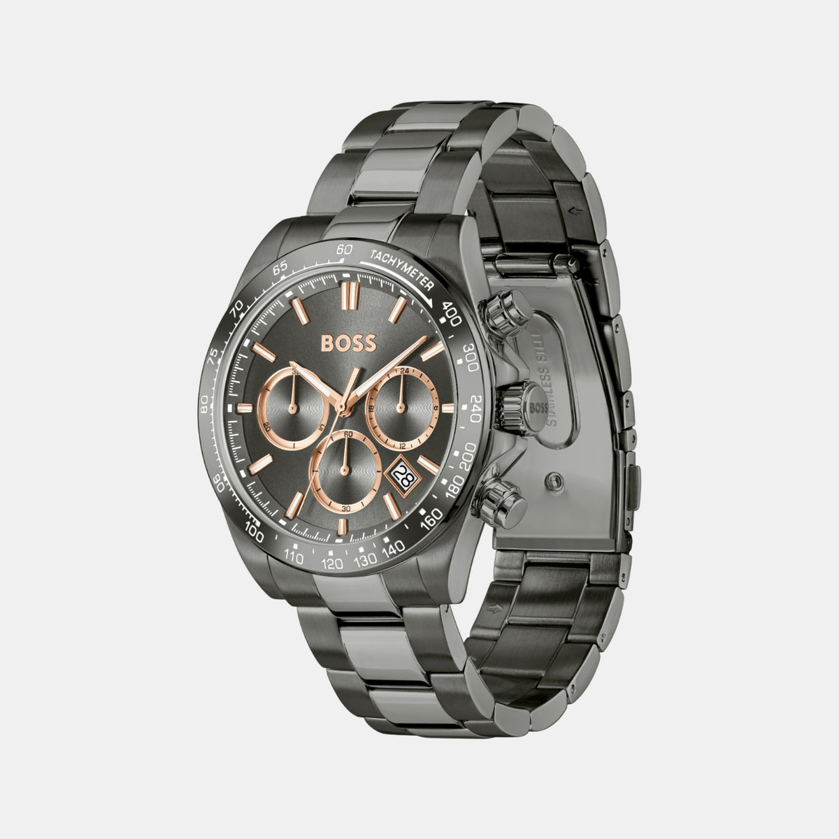 Boss Hero Men Quartz Grey Dial Chronograph Stainless Steel Watch 1514299