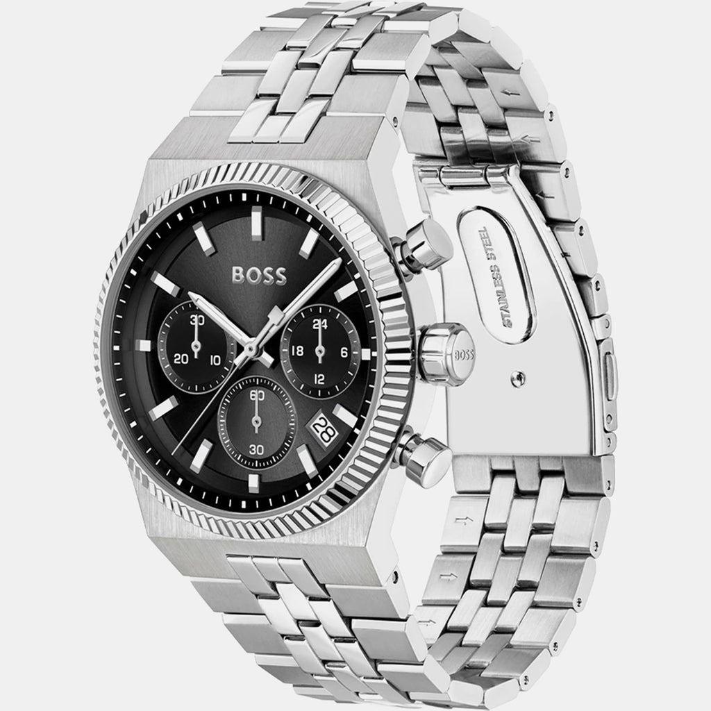 Candor Men Quartz Black Dial Chronograph Stainless Steel Watch 1514307