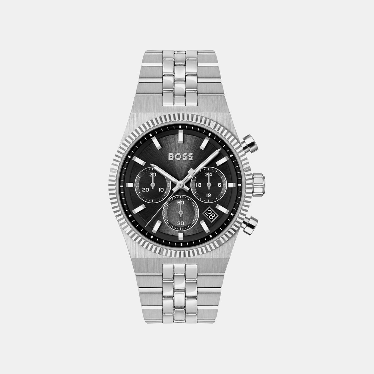 Boss Candor Men Quartz Black Dial Chronograph Stainless Steel Watch 1514307