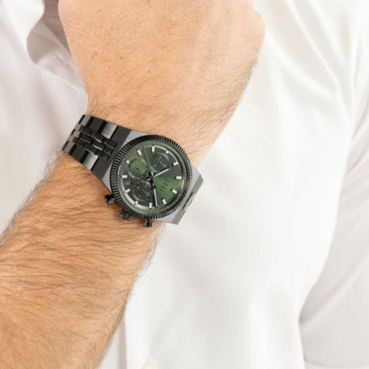 Boss Candor Men Quartz Green Dial Chronograph Stainless Steel Watch 1514308