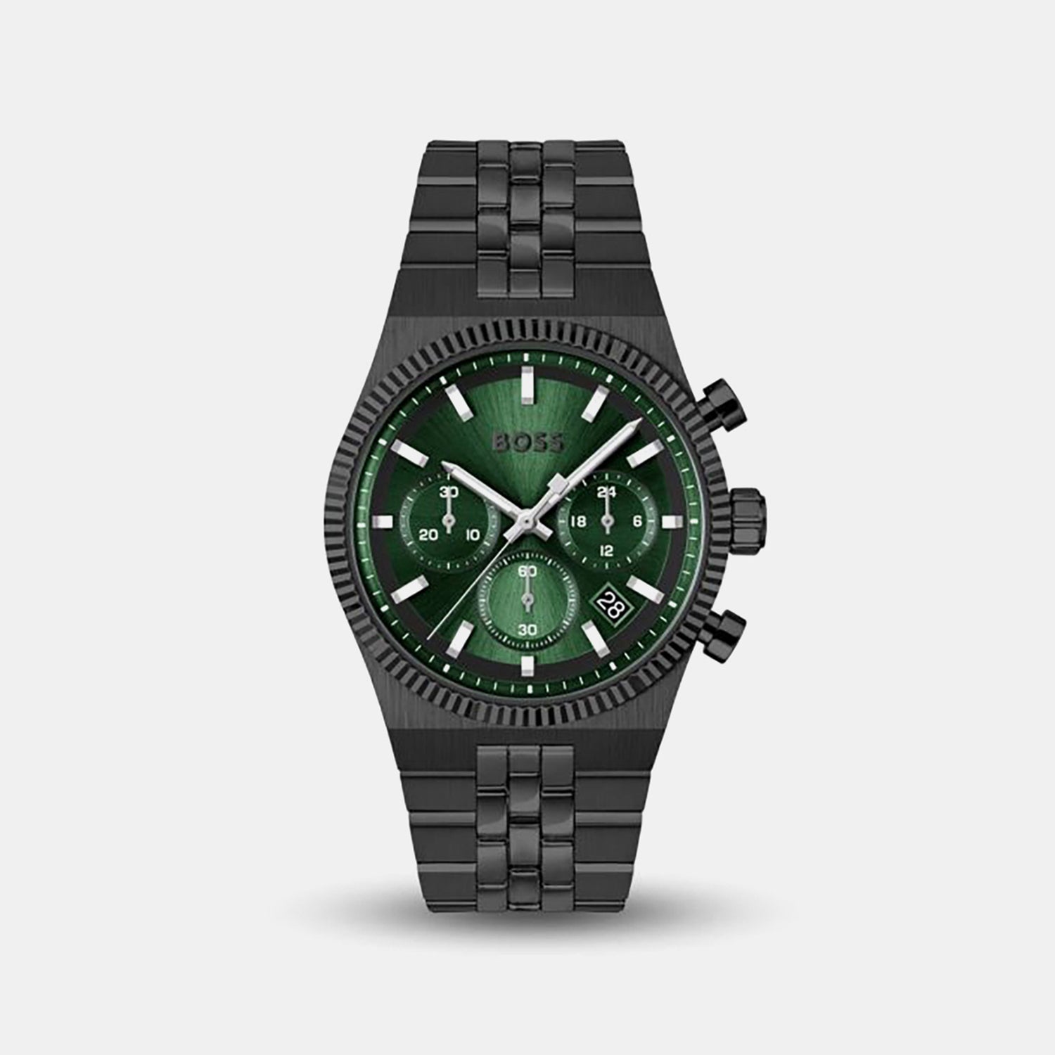 Boss Candor Prime Men Quartz Green Dial Chronograph Stainless Steel Watch 1514308