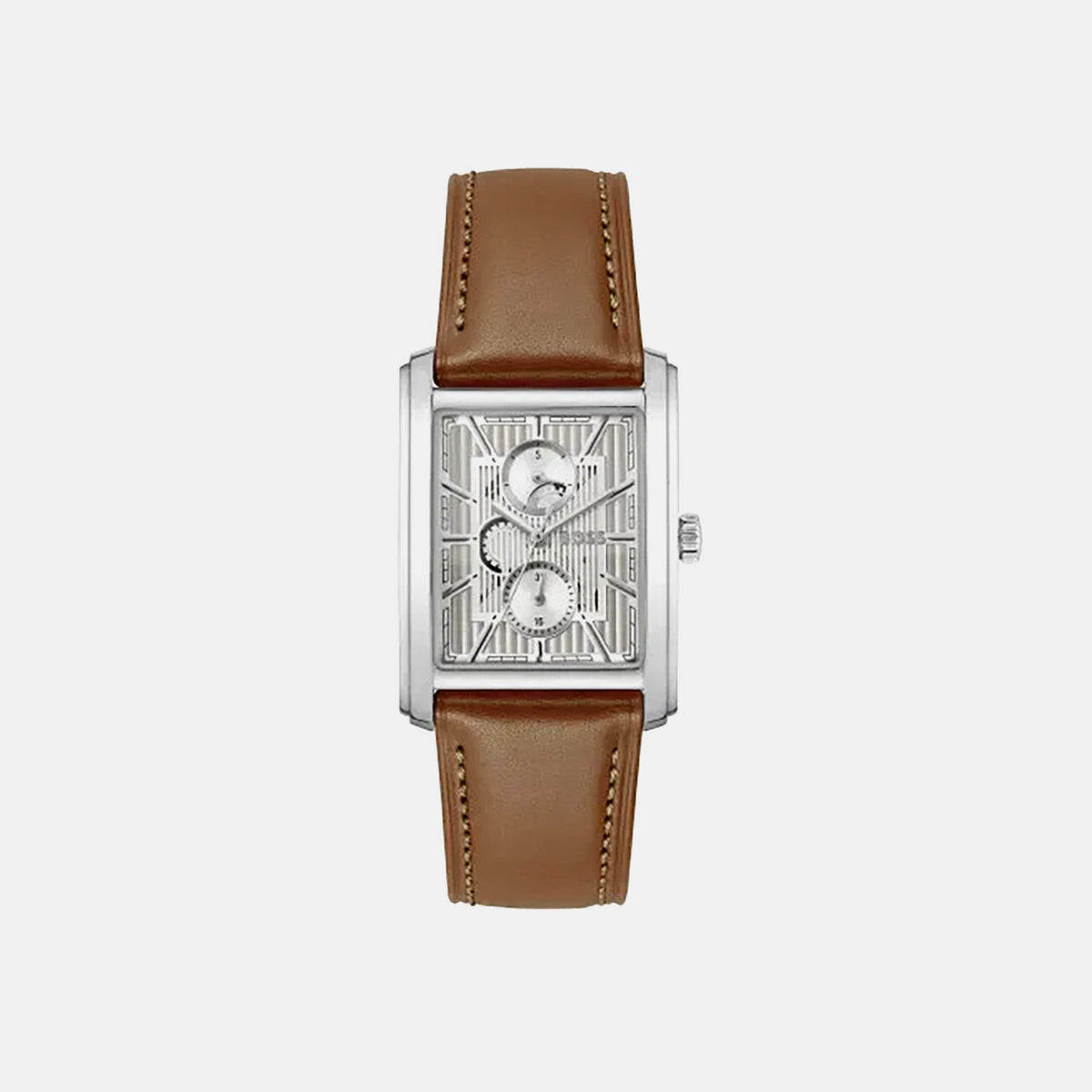 Boss Principle Men Quartz Silver Dial Multi-Function Leather Watch 1514316