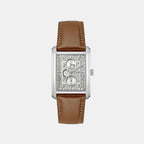 Principle Dress Men Quartz Silver Dial Multi-Function Leather Watch 1514316