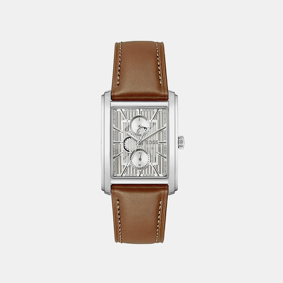 Boss Principle Men Quartz Silver Dial Multi-Function Leather Watch 1514316