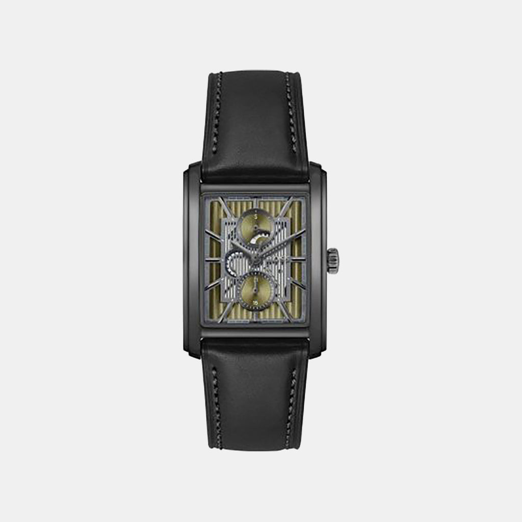 Principle Dress Multi Men Quartz Olive Green Dial Multi-Function Leather Watch 1514317