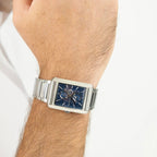 Principle Dress Men Quartz Blue Dial Multi-Function Stainless Steel Watch 1514318