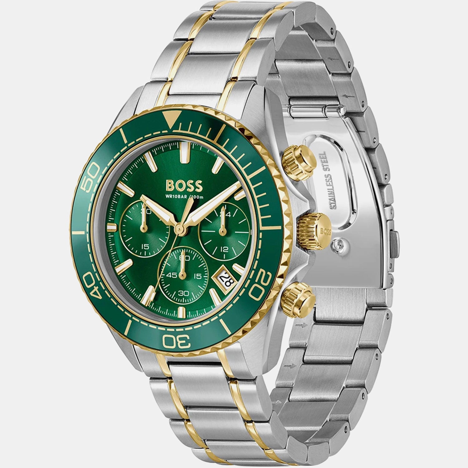 Sealiner Men Quartz Green Dial Chronograph Stainless Steel Watch 1514325