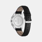Men Quartz Black Dial Chronograph Leather Watch 1514326