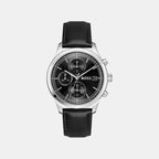 Men Quartz Black Dial Chronograph Leather Watch 1514326
