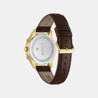 Men Quartz Silver Dial Chronograph Leather Watch 1514327