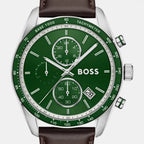 Grand Prix Men Quartz Green Dial Chronograph Leather Watch 1514342