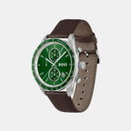 Grand Prix Men Quartz Green Dial Chronograph Leather Watch 1514342
