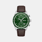 Grand Prix Men Quartz Green Dial Chronograph Leather Watch 1514342