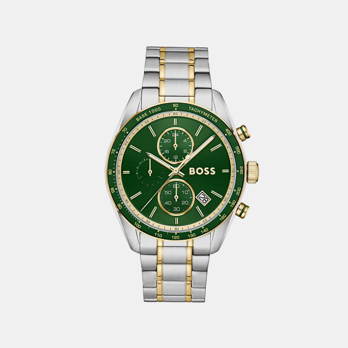 Grand Prix Vitesse Men Quartz Green Dial Analog Stainless Steel Watch 1514345