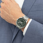 Skytraveller Men Quartz Green Dial Chronograph Stainless Steel Watch 1514347