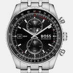 Skytraveller Men Quartz Black Dial Chronograph Stainless Steel Watch 1514349