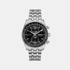 Skytraveller Men Quartz Black Dial Chronograph Stainless Steel Watch 1514349