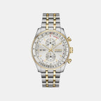 Skytraveller Men Quartz Silver Dial Chronograph Stainless Steel Watch 1514350