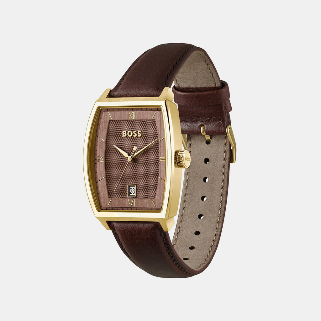 Ark Men Quartz Brown Dial Analog Leather Watch 1514352