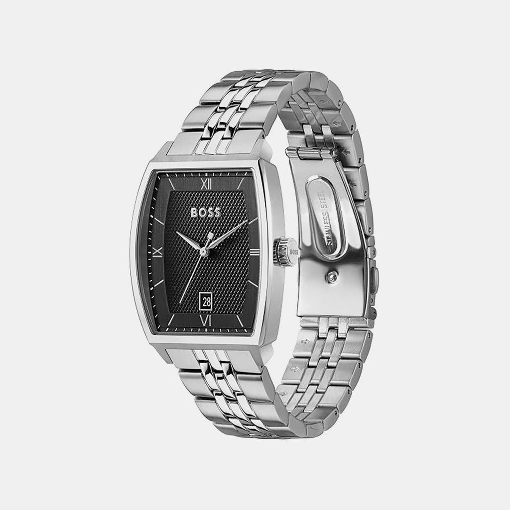 Men Quartz Black Dial Analog Stainless Steel Watch 1514353