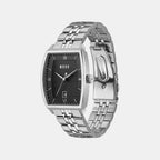 Men Quartz Black Dial Analog Stainless Steel Watch 1514353
