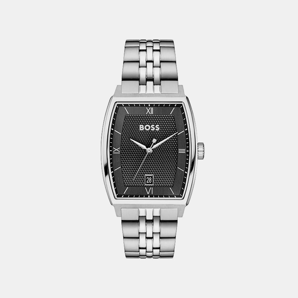 Men Quartz Black Dial Analog Stainless Steel Watch 1514353
