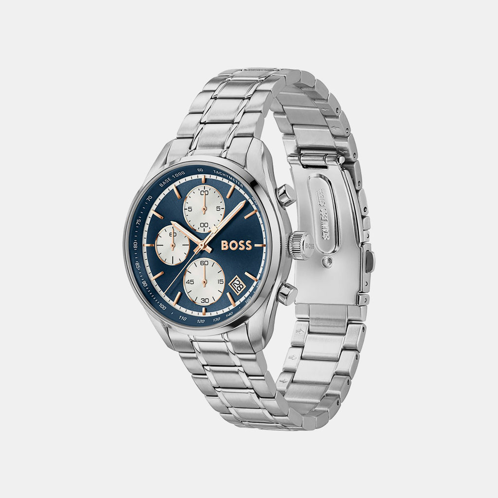 Grand Prix Men Quartz Blue Dial Chronograph Stainless Steel Watch 1514360