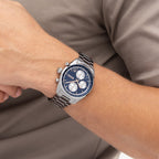 Grand Prix Men Quartz Blue Dial Chronograph Stainless Steel Watch 1514360