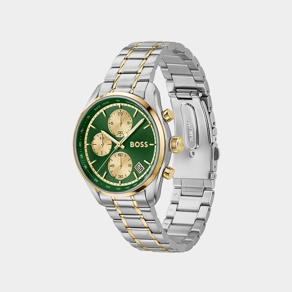 Grand Prix Men Quartz Green Dial Chronograph Stainless Steel Watch 1514361