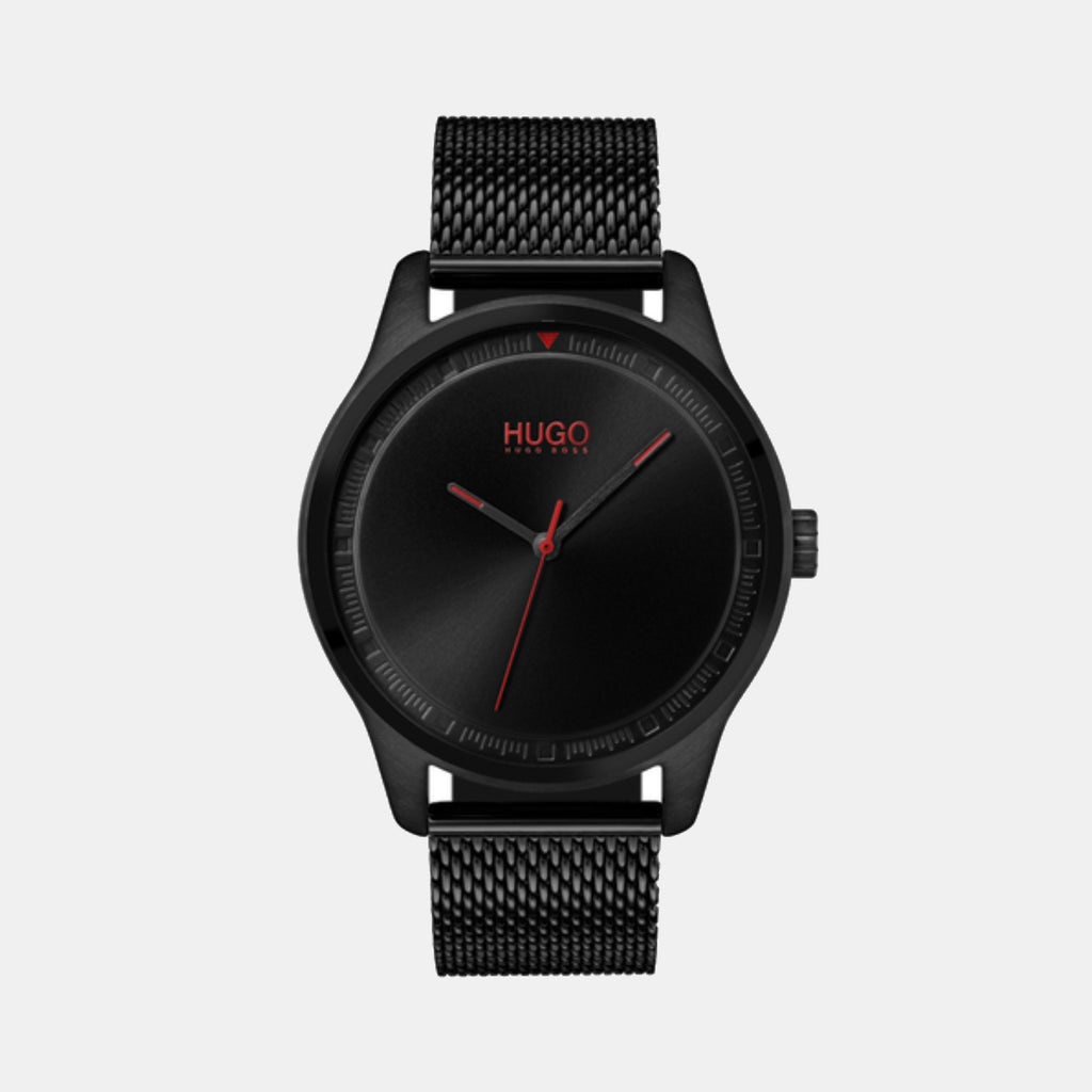 Move Men Quartz Black Dial Analog Stainless Steel Watch 1530044