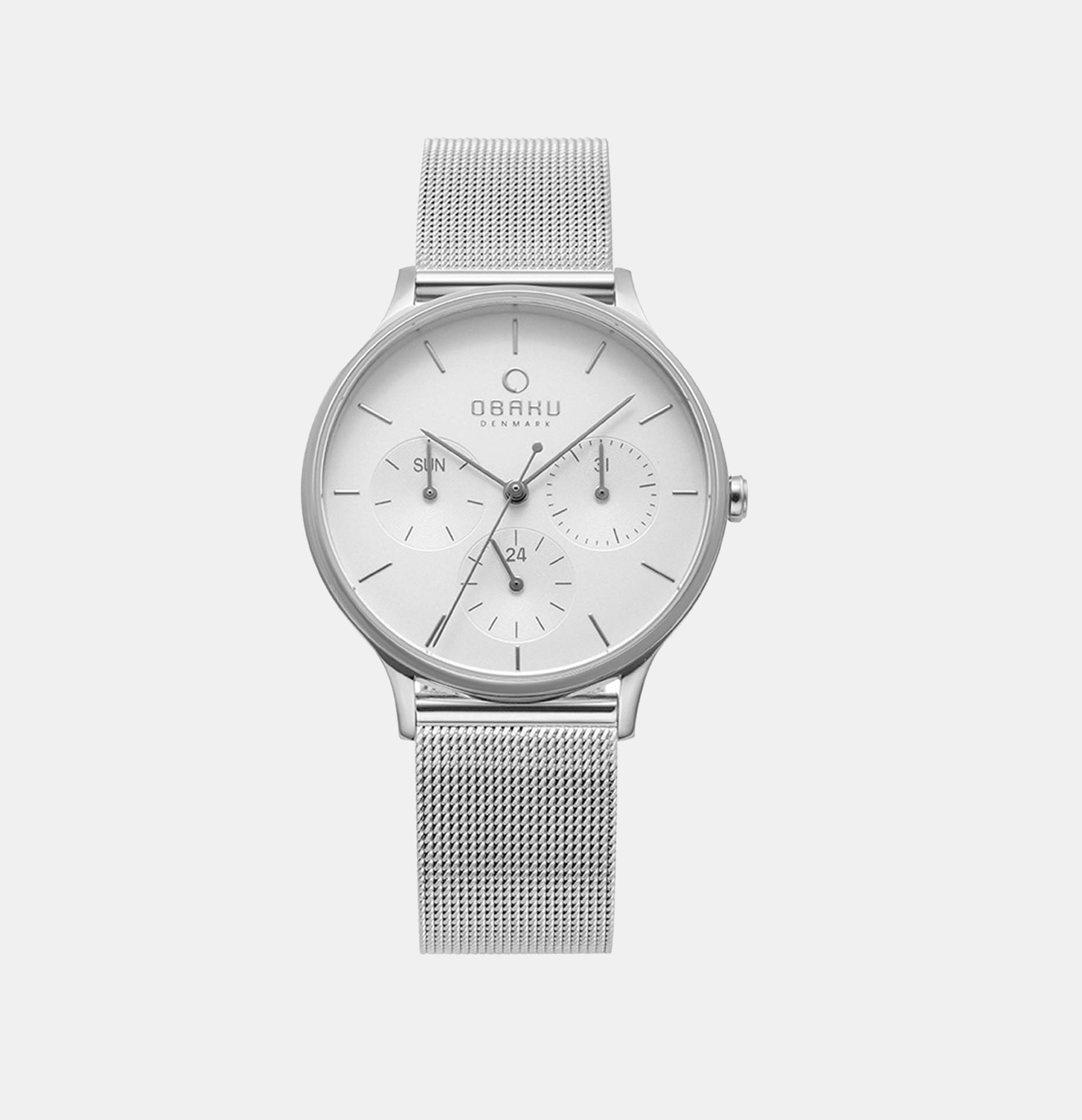 Obaku Round Silver Analog watch