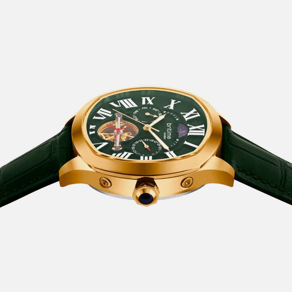 Men Automatic Green Dial Multi-Function Stainless Steel Watch 1641-L31412