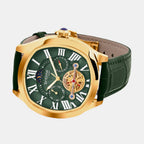 Men Automatic Green Dial Multi-Function Stainless Steel Watch 1641-L31412
