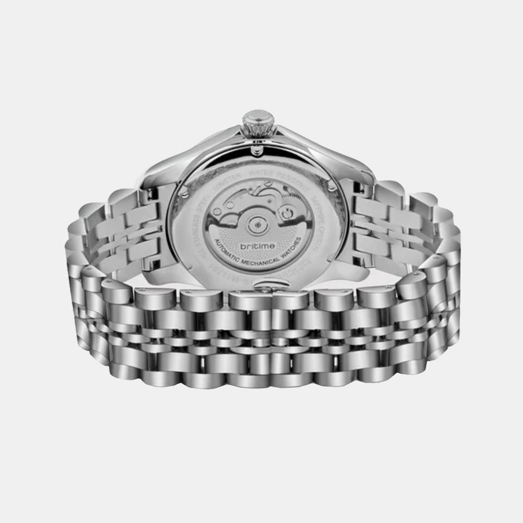 Men Automatic Pink Dial Analog Metal Watch 166-M11001