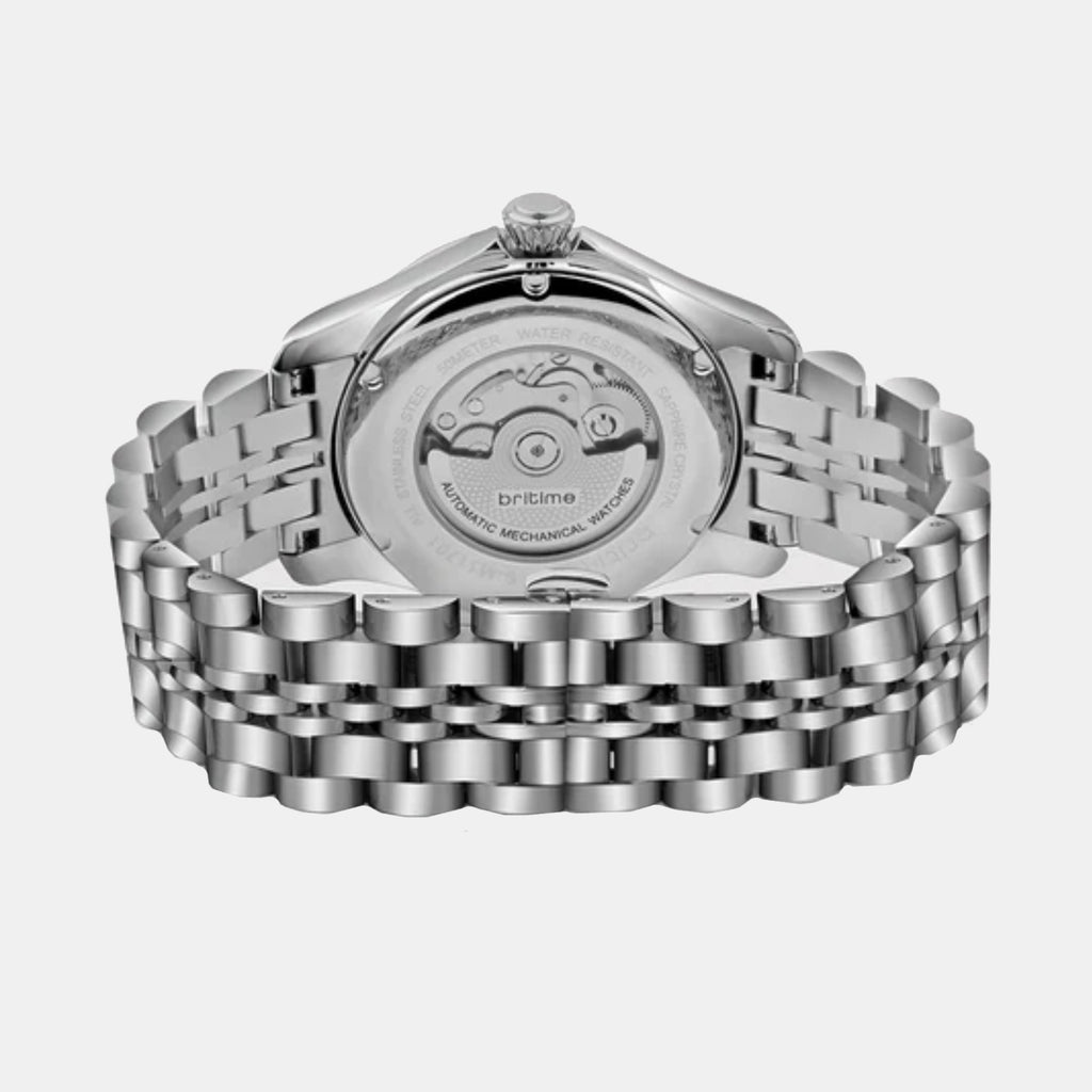 Men Automatic Yellow Dial Analog Stainless Steel Watch 166-M11301