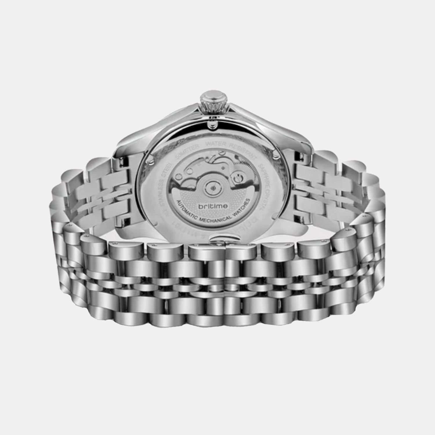 Men Automatic Sea Blue Dial Analog Metal Watch 166-M11701